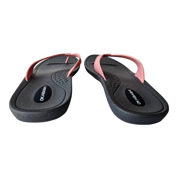 OKABASHI Women's M/L = 8 9 Sandals Breeze Flip Flops Pink Gray Water Made USA - Picture 5 of 8